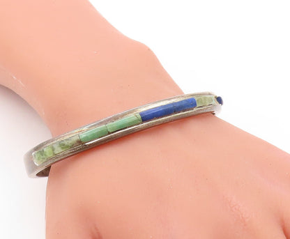 925 Sterling Silver Vintage Bracelet CHIMNEY BUTTE NAVAJO Gemstone Cuff  BT10902