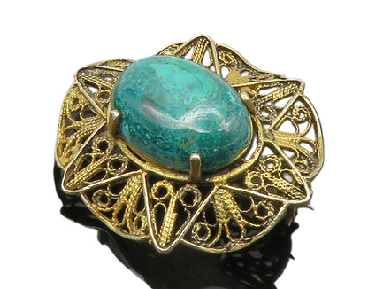 ISRAEL 925 Sterling Silver  Vintage Eilat Filigree Star Brooch Pin  BP5460