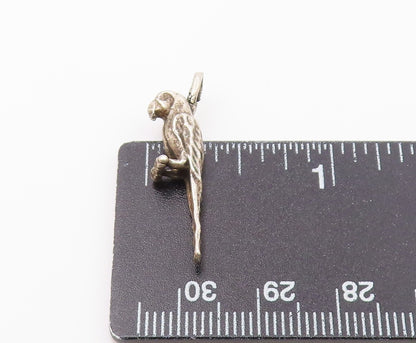925 Sterling Silver  Vintage Petite Perched Parrot Bird Pendant  PT17668