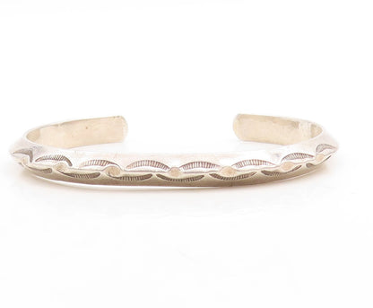 925 Sterling Silver Vintage Bracelet NAVAJO Trible Design Etched Cuff  BT10964