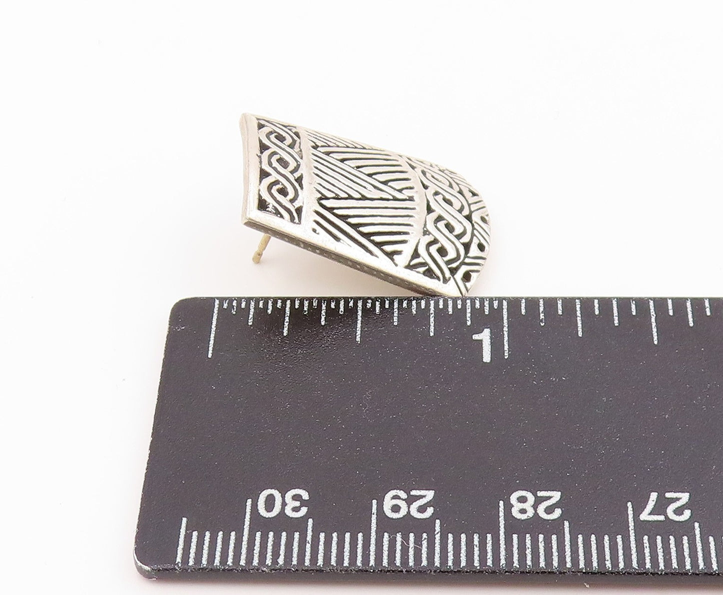 14k Gold & 925 Sterling Silver Vintage Earrings Modernist Single Pieces  EG14303