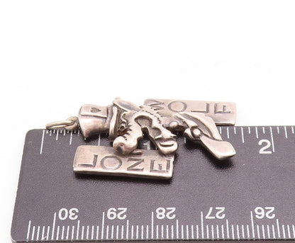 925 Sterling Silver Vintage Pendant Designer Cutout LONE WOLF  PT23745