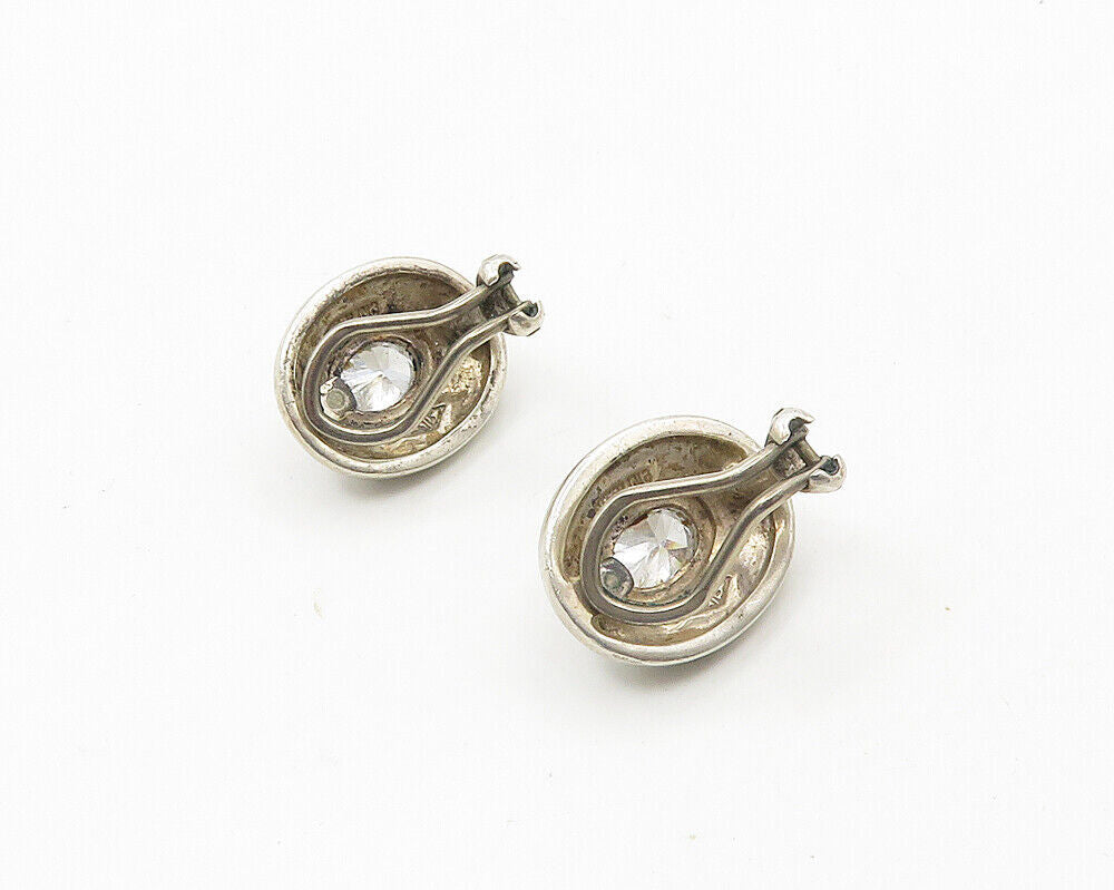 JUDITH JACK 925 Silver  Vintage Cubic Zirconia Non Pierce Earrings  EG9303