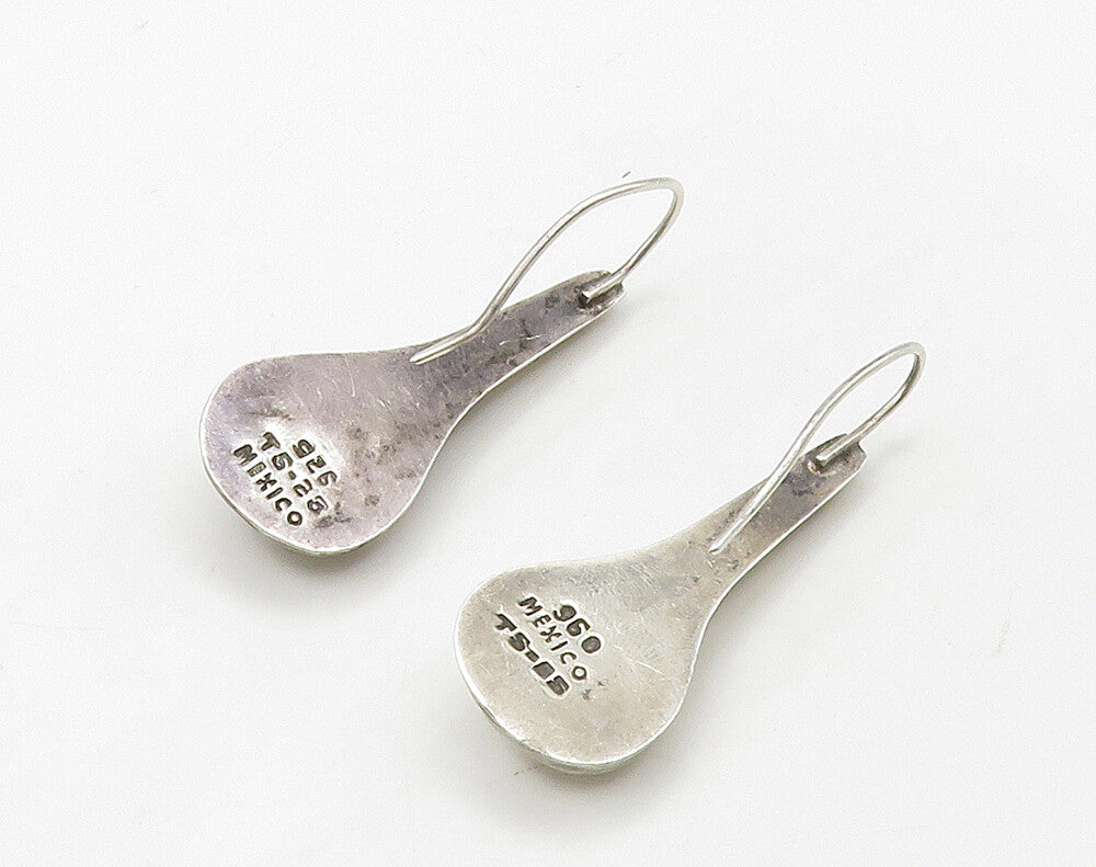 MEXICO 925 Sterling Silver  Vintage Shiny Hollow Smooth Drop Earrings  EG8302