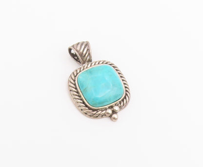 925 Sterling Silver Vintage Pendant Multi Gemstone Spinner Fob Charm  PT26520