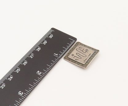 925 Sterling Silver  Vintage Engraved Scenery Square Pendant  PT21933
