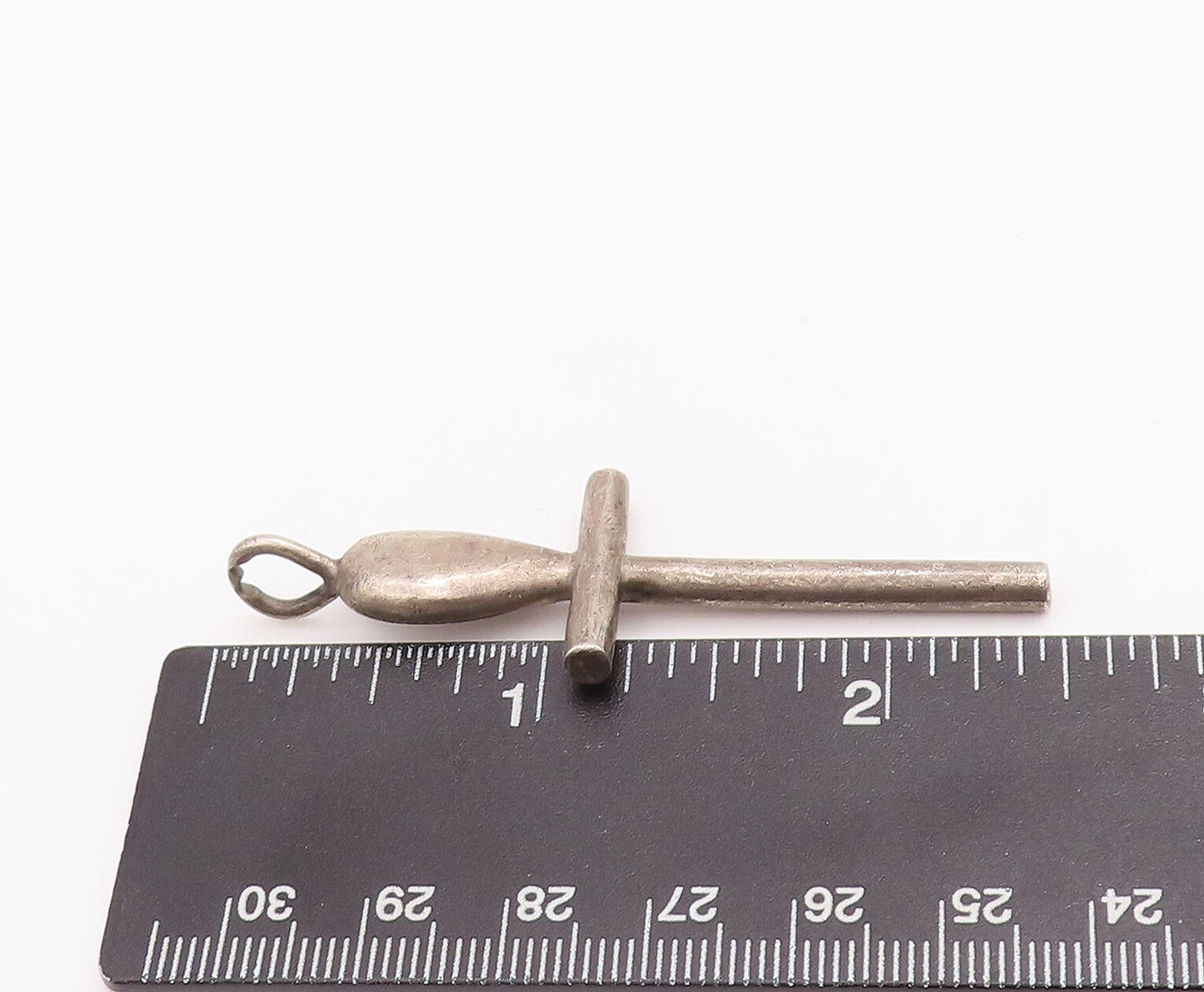 925 Sterling Silver Vintage Pendant Solid Cutout Religious Cross  PT23235