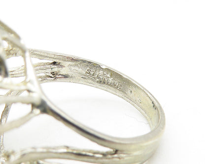 925 Sterling Silver  Vintage Shiny Open Pretzel Knot Band Ring Sz 6  RG10921