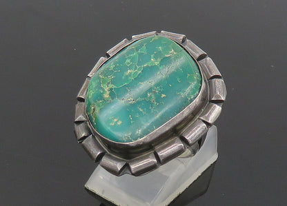 NAVAJO 925 Silver  Vintage Turquoise Split Shank Cocktail Ring Sz 7  RG20527