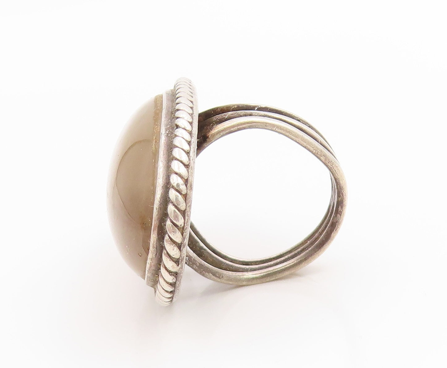 925 Sterling Silver Vintage Ring ZUNI Cabochon Gemstone Band  Sz 9.5  RG36073