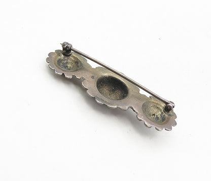 925 Sterling Silver  Vintage Antique Dark Tone Dome Twist Brooch Pin  BP3209