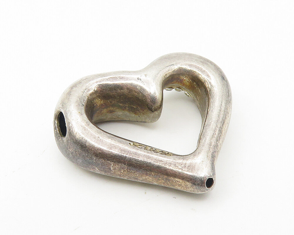 JACMEL 925 Sterling Silver  Vintage Topaz Open Love Heart Slide Pendant PT9216