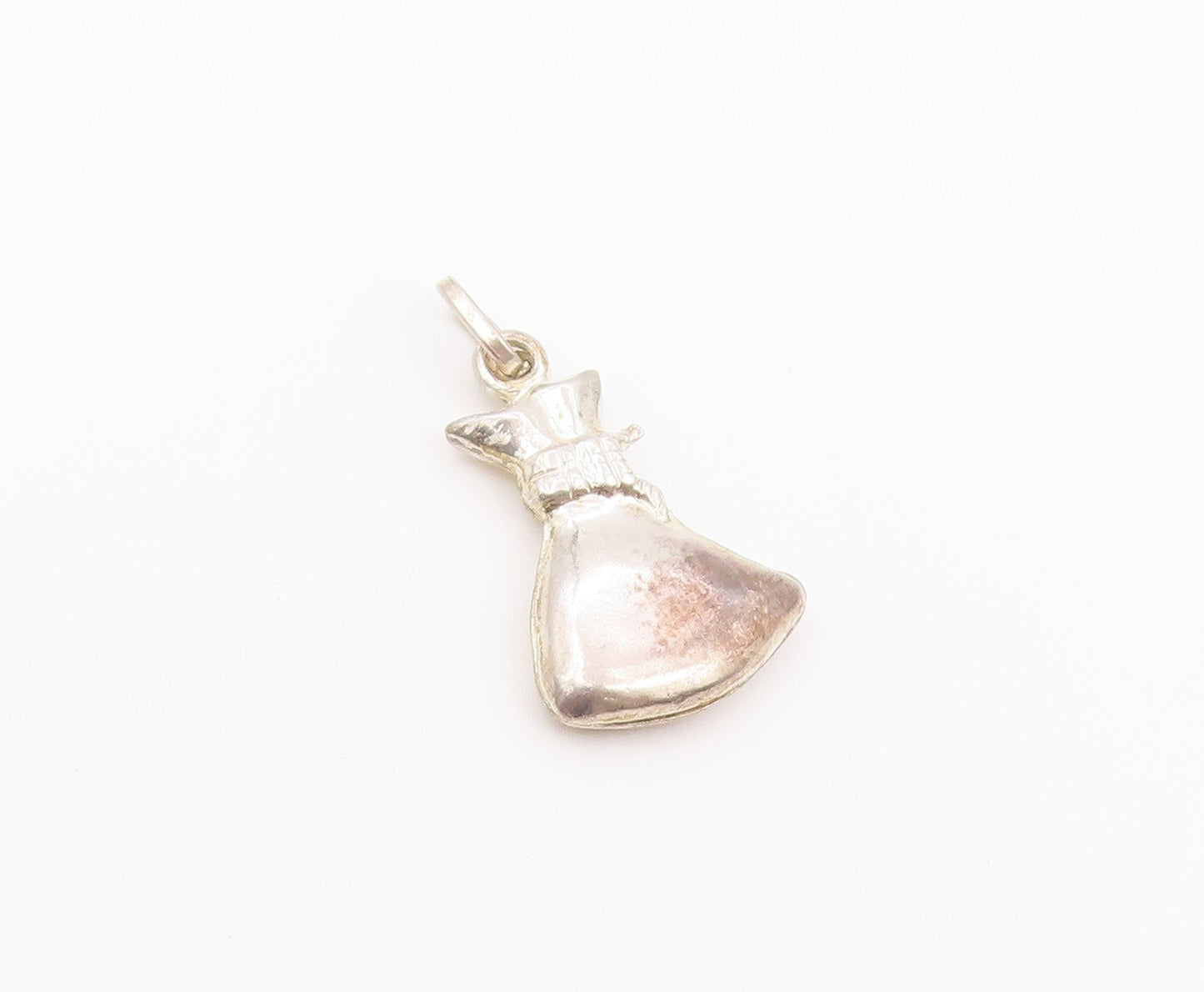 925 Sterling Silver Vintage Pendant Classic $1000 Stacked Money Bag  PT26442