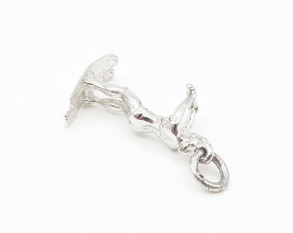 925 Sterling Silver  Vintage Shiny Petite Water Skiing Woman Pendant  PT8807