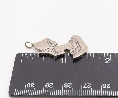 925 Sterling Silver Vintage Pendant Etched Egyptian Queen Nefertiti  PT25399
