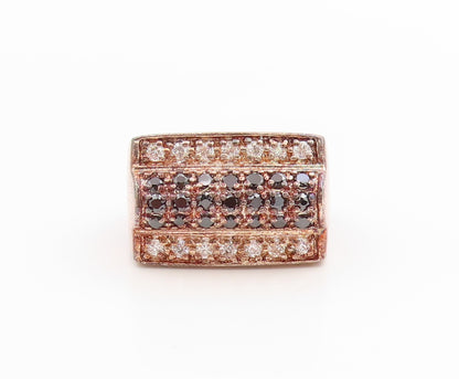 925 Sterling Silver Vintage Ring Spinel & CZ Geometric Pave Band  Sz 6  RG35924