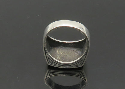 925 Sterling Silver  Vintage Freemason Symbol Square Band Ring Sz 10  RG21760