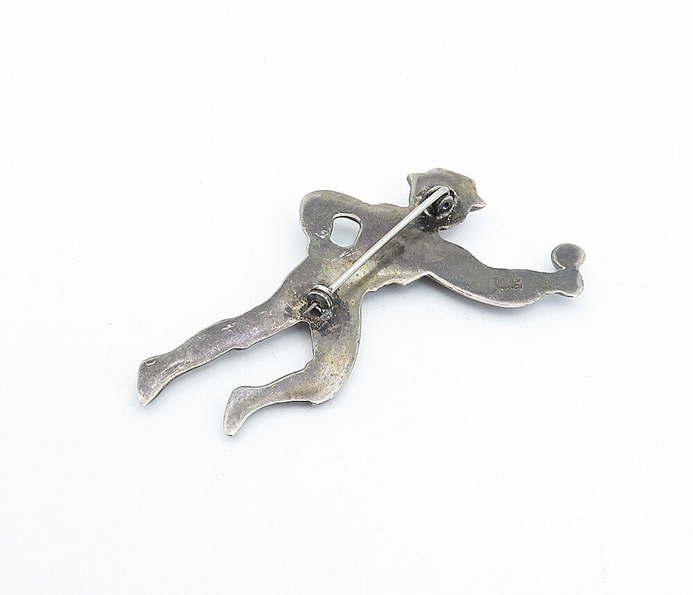 MEXICO 925 Sterling Silver  Vintage Antique Dancing Man Brooch Pin  BP1175