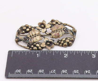 925 Sterling Silver  Vintage Antique Floral Grape Vine Brooch Pin  BP7289