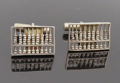 925 Sterling Silver  Vintage Mini 3D Movable beads Abacus Cuff Links  TR3519