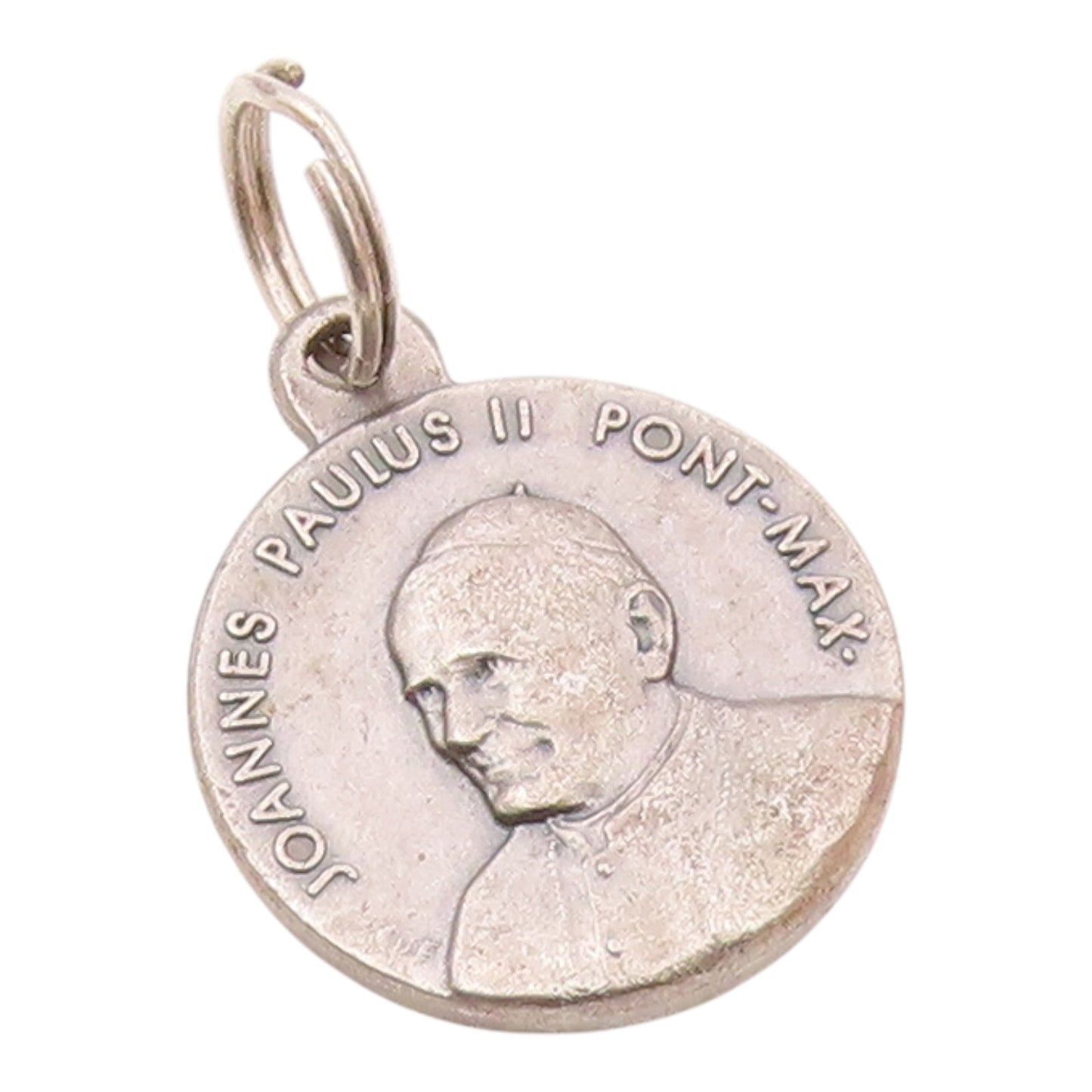925 Silver  Vintage Antique Two Sided Pope Joannes Paulus II Pendant  PT21280