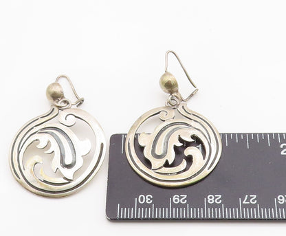 925 Sterling Silver Vintage Earrings MEXICO Celtic Knot Openwork Dangle  EG13814