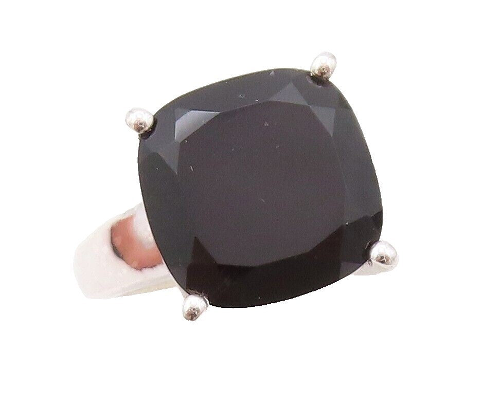 925 Sterling Silver Vintage Ring Minimalist Square Cut Spinel  Sz 7  RG30365