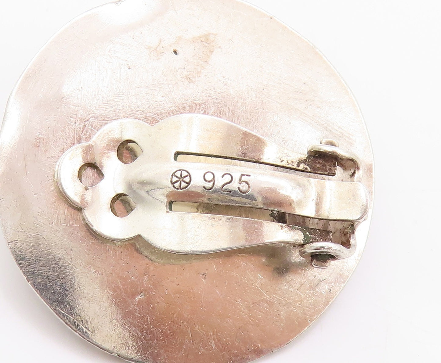 10k Gold 925 Sterling Silver Vintage Earrings Star Clip Knobbed Design  EG13524
