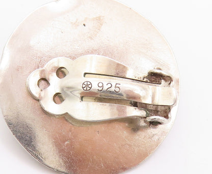 10k Gold 925 Sterling Silver Vintage Earrings Star Clip Knobbed Design  EG13524
