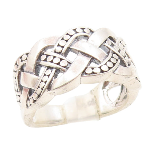 925 Sterling Silver Vintage Ring Intertwined Celtic Knot Band  Sz 9.5  RG34414
