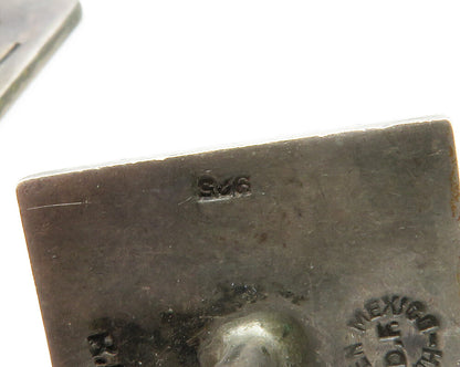 MEXICO 925 Sterling Silver  Vintage Oxidized Cutout Design Cufflinks  TR1891