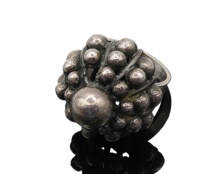 ERIK GRANIT FINLAND 925 Silver  Vintage Bubble Dome Band Ring Sz 6.5  RG18341