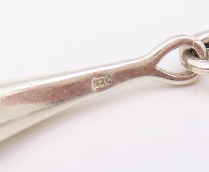 925 Sterling Silver Vintage Necklace Minimalist Tapered Bar Link Chain  NE4733