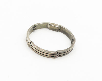 MEXICO 925 Sterling Silver  Vintage Smooth Curved Bar Chain Bracelet  BT7523