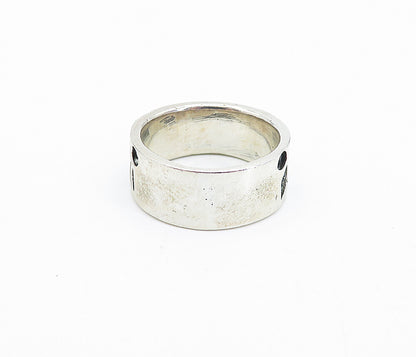 925 Sterling Silver  Vintage Dark Tone Zig Zag Design Band Ring Sz 6.5  RG3967
