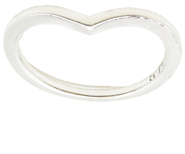 PANDORA 925 Sterling Silver  Shiny Smooth Pointed Band Ring Sz 6  RG16852