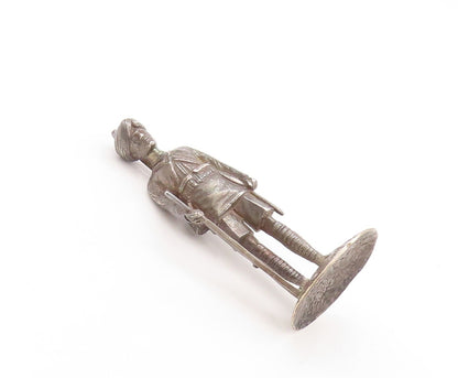 925 Sterling Silver Vintage Paper Weight Heavy 3D Carved Soldier  TR3812