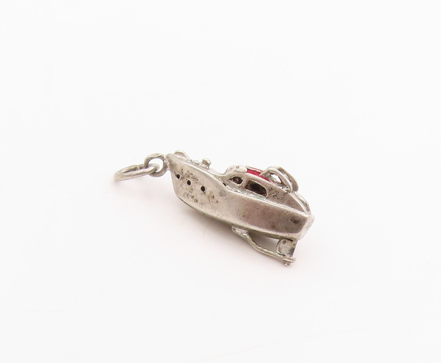 925 Sterling Silver Vintage Pendant Enameled Personal Boat Charm  PT24730