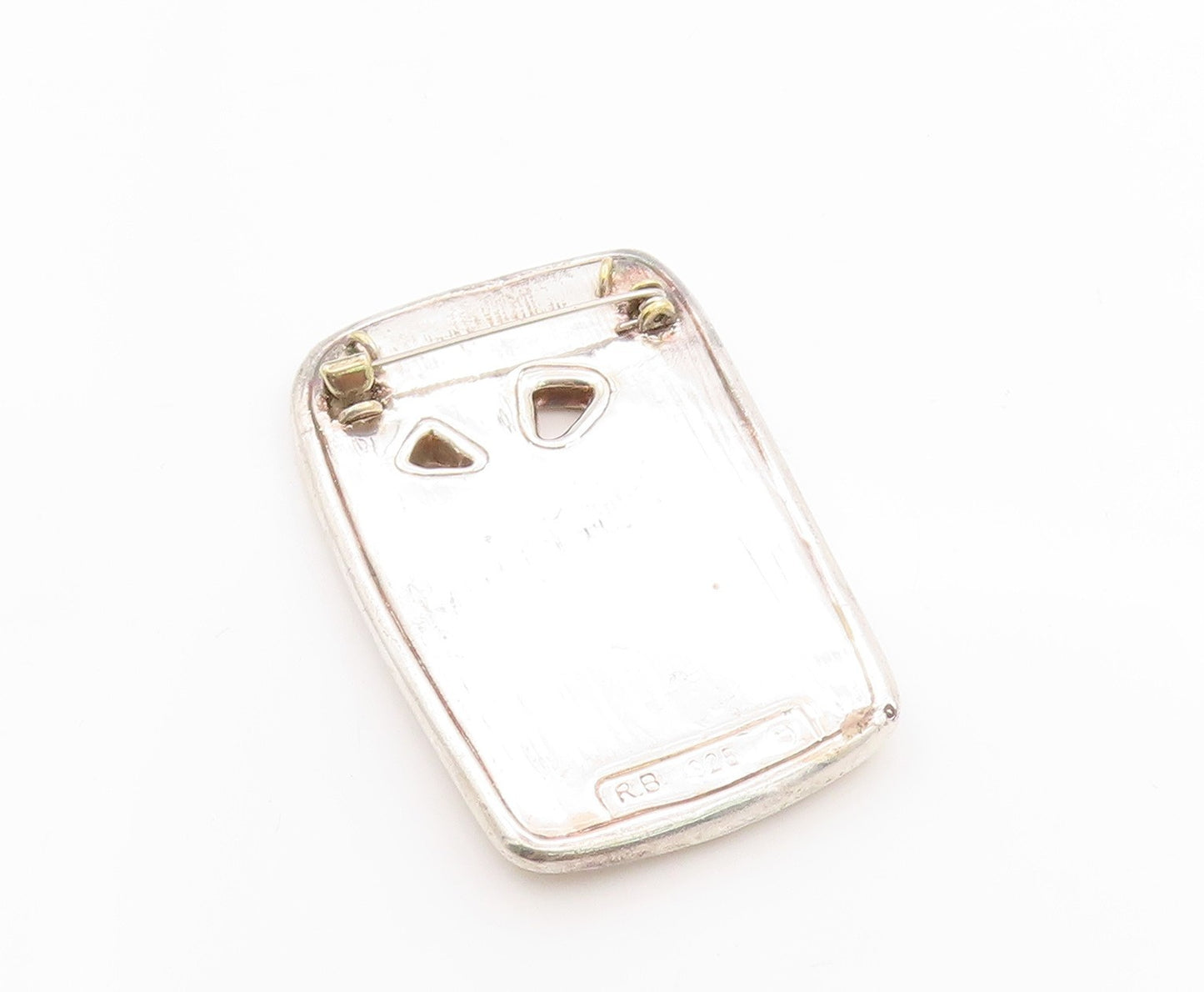 925 Sterling Silver Vintage Brooch Gold Plated Modern Face Side Profile  BP11791
