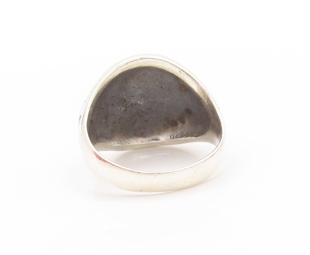 925 Sterling Silver Vintage Ring Religious Mantra Tibetan Buddhist Sz 10 RG32861