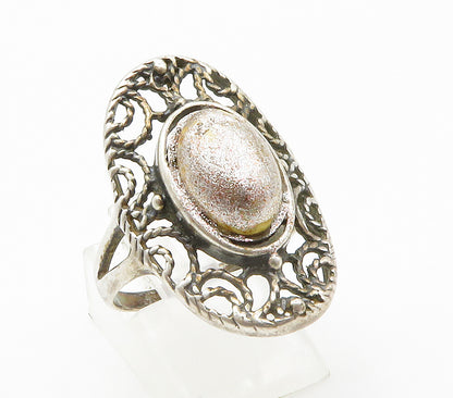 925 Sterling Silver  Vintage Open Twist Dome Cocktail Ring Sz 10  RG15048