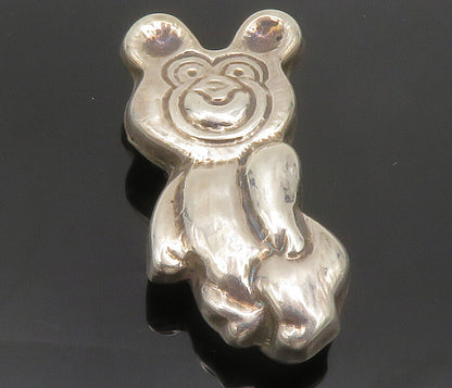 MEXICO 925 Sterling Silver  Vintage Teddy Bear Hollow Shiny Brooch Pin  BP5170