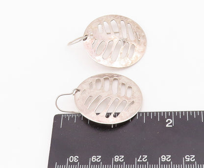 925 Sterling Silver Vintage Earrings RLM Cutout Ribs Design Coin  EG13627