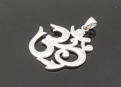 925 Sterling Silver  Vintage Spiritual "OM" Symbol Meditation Pendant  PT17196