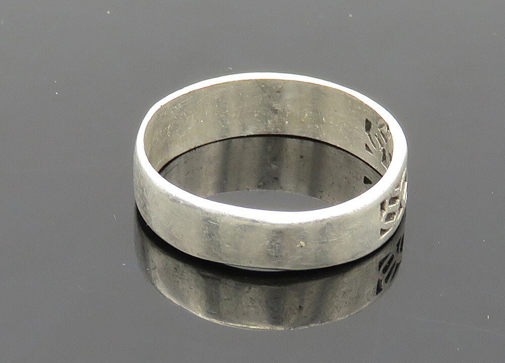 925 Sterling Silver  Shiny Year 2008 Open Smooth Band Ring Sz 8.5  RG20612