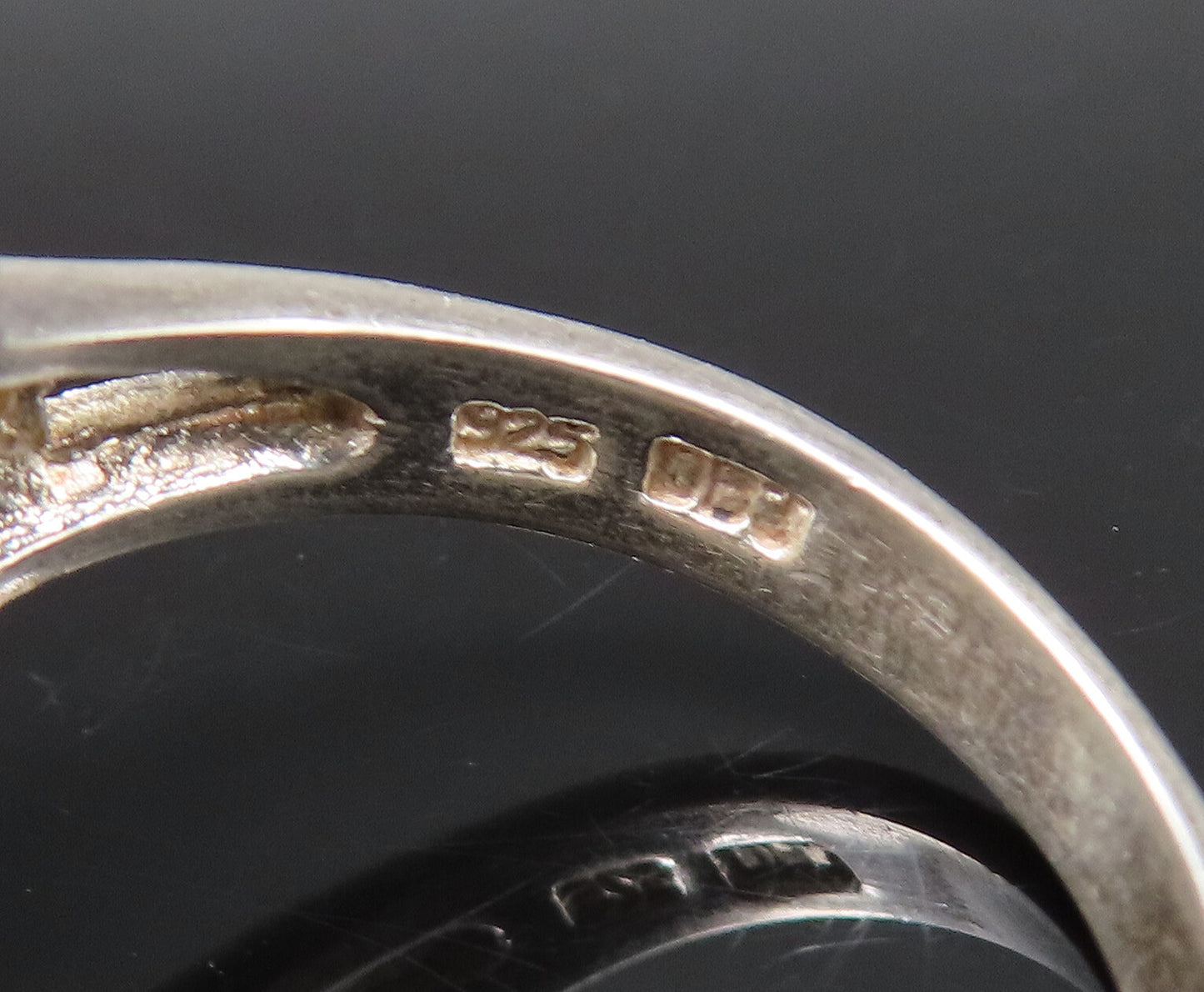 925 Silver  Vintage Openwork Square Frame Cubic Zirconia Ring Sz 9  RG25951