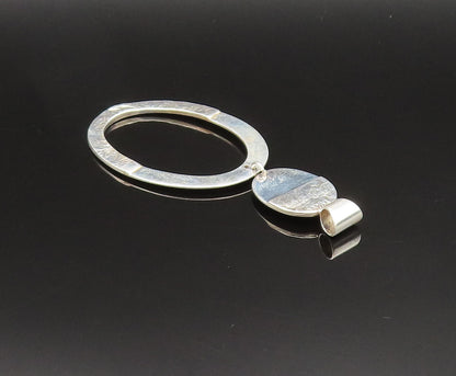 MEXICO 925 Sterling Silver Vintage Etched Graduated Open Oval Pendant PT21027