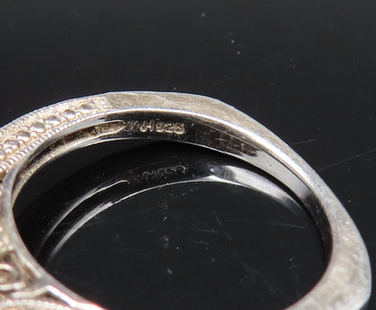 925 Sterling Silver  Vintage Square Cubic Zirconia Halo Ring Sz 7  RG25994