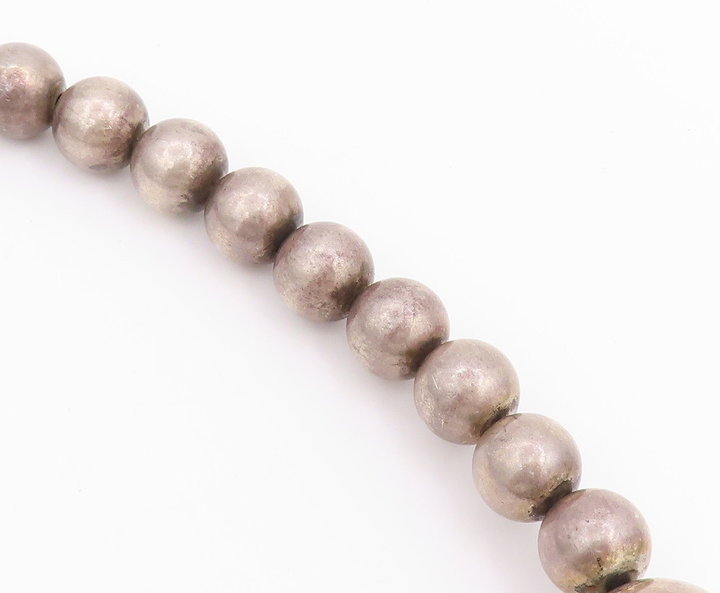 925 Sterling Silver Vintage Necklace Spherical Bead Brutalist Design  NE4728