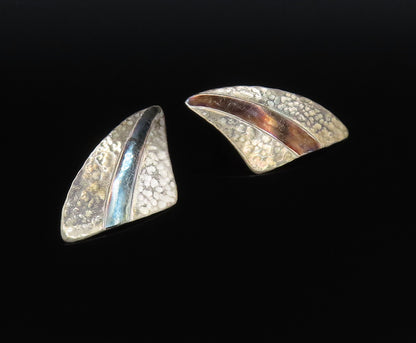 PEARCE 925 Silver  Vintage Polished & Hammered Wings Drop Earrings  EG12137